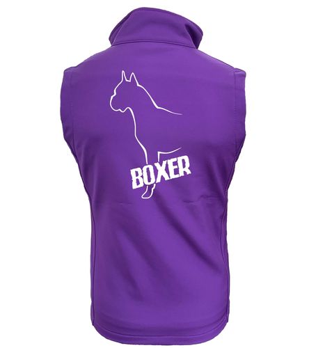 Female Boxer Ear Up Softshell Jacket Purple (White)