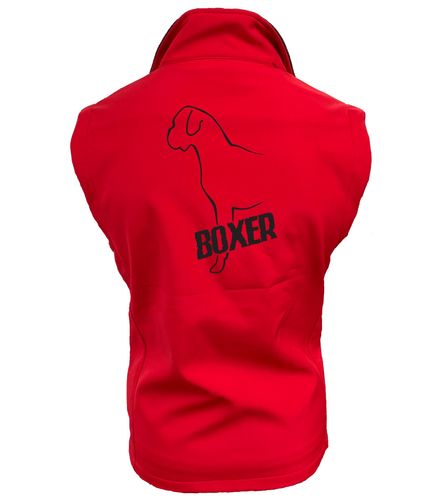 Unisex Boxer Ear Drop Softshell Gilet Red (Black)