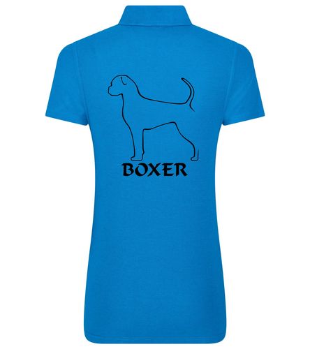 Female Boxer Ear Drop (2) Polo Shirt Sapphire Blue (Black)