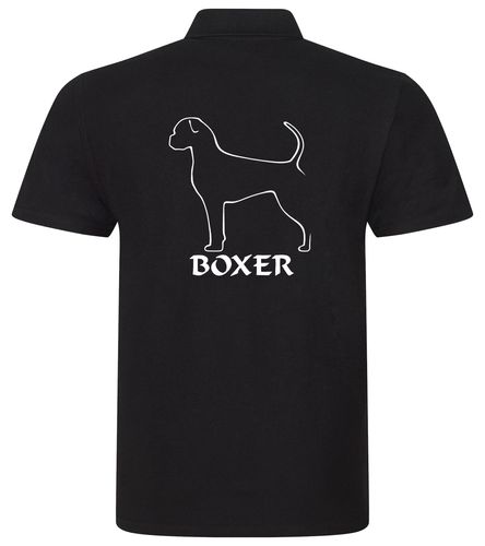 Unisex Boxer Ear Drop (2) Polo Shirt Black (White)