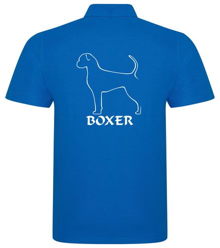 Unisex Boxer Ear Drop (2) Polo Shirt Sapphire Blue (White)