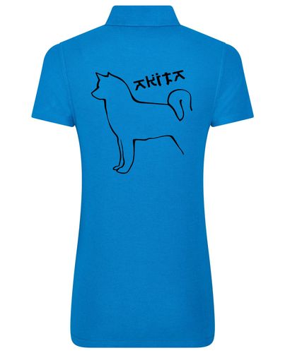 Female Akita Polo Shirt Sapphire Blue (Black)