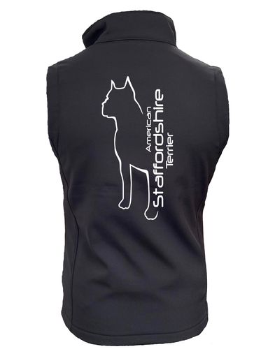 Unisex American Staffordshire Terrier Softshell Jacket Black (White)