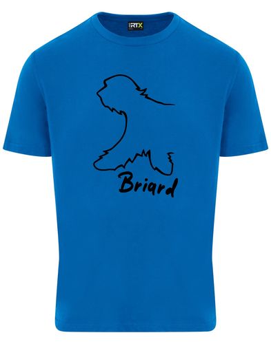Unisex Briard Roundneck T-Shirt Sapphire Blue (Black)