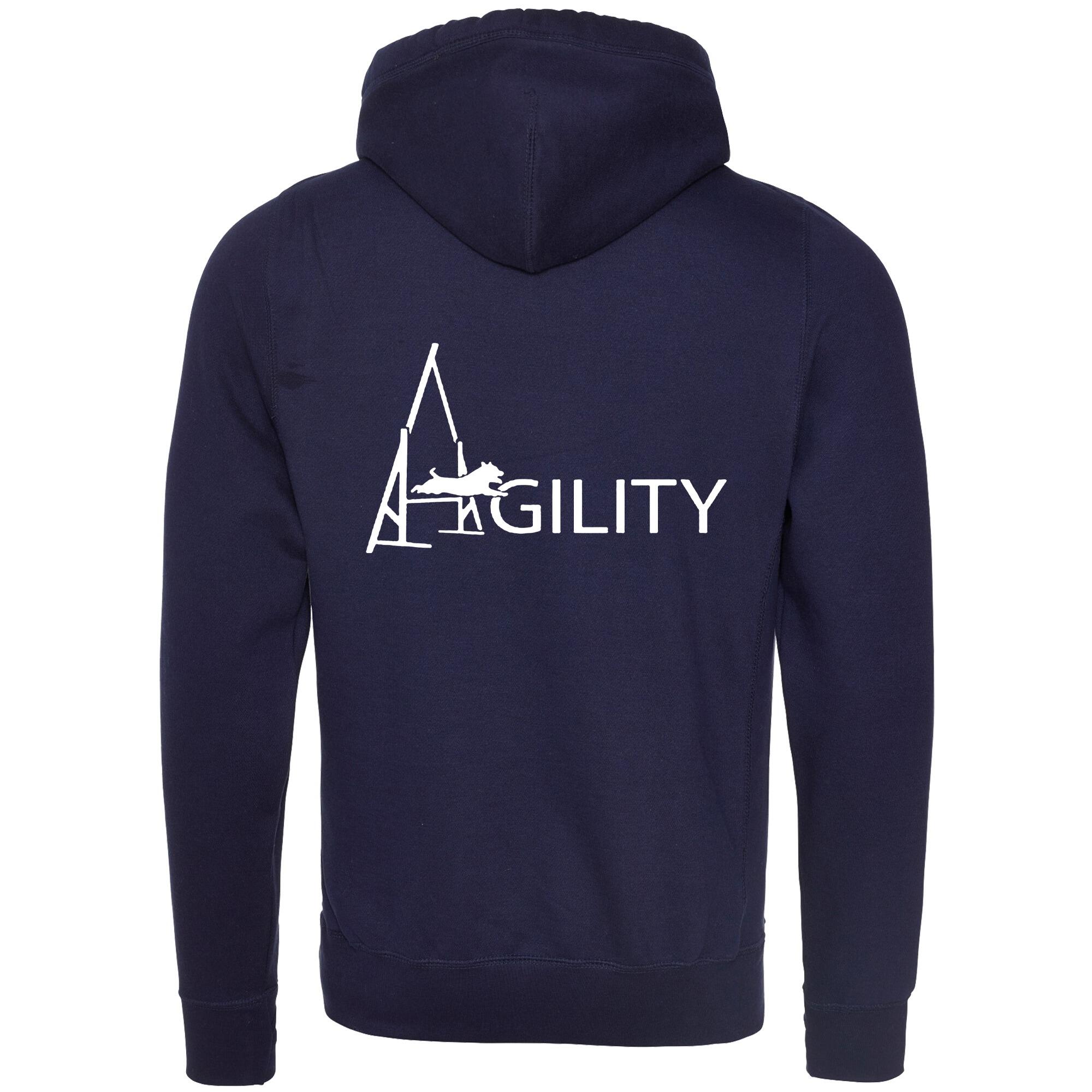 Oxford Navy Cross Neck Hoodies with "Agility A Frame" White Print - Agility Lifestyle Collection