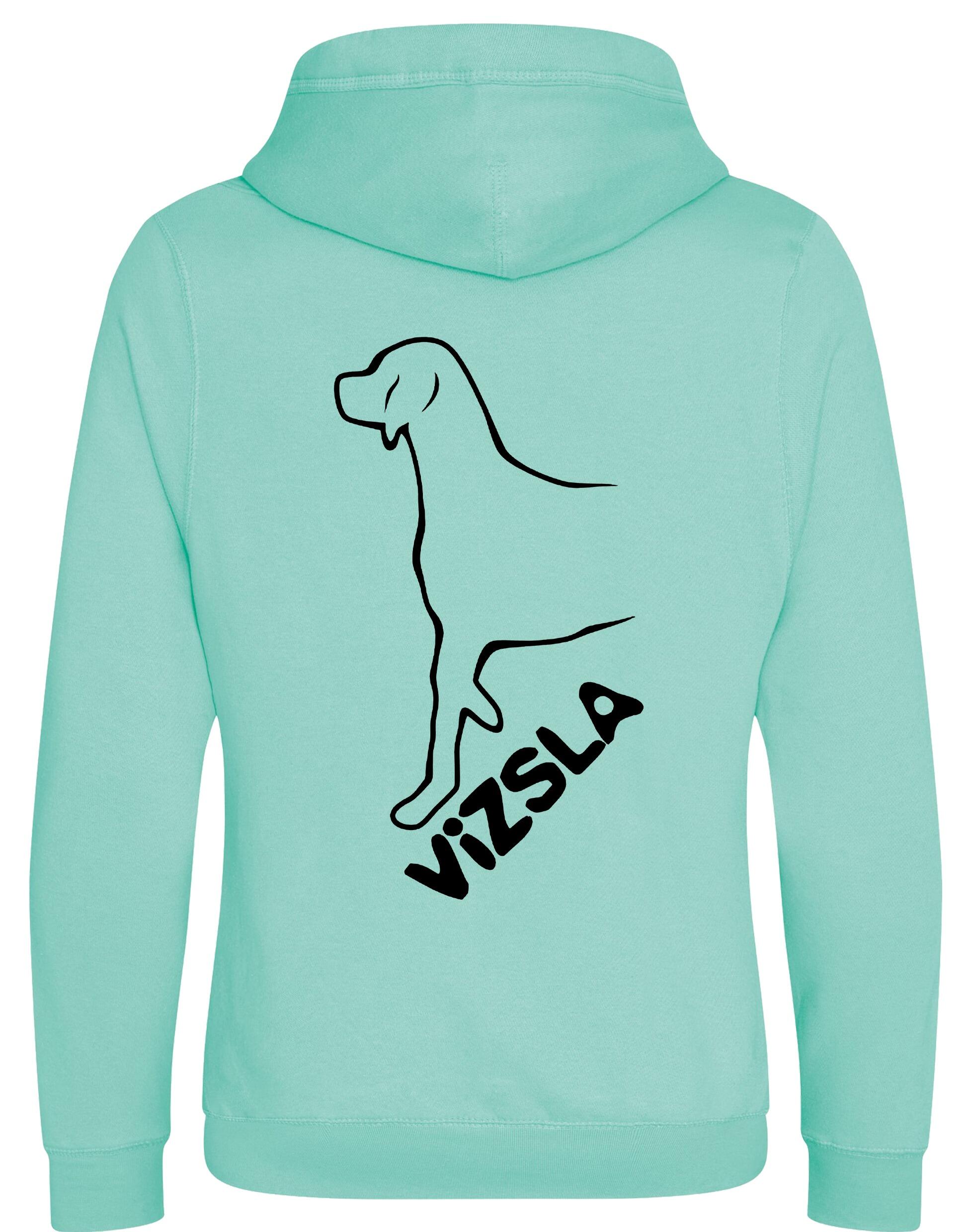 Unisex Crossneck Pullover Hoodie with Vizsla Dog Breed Design