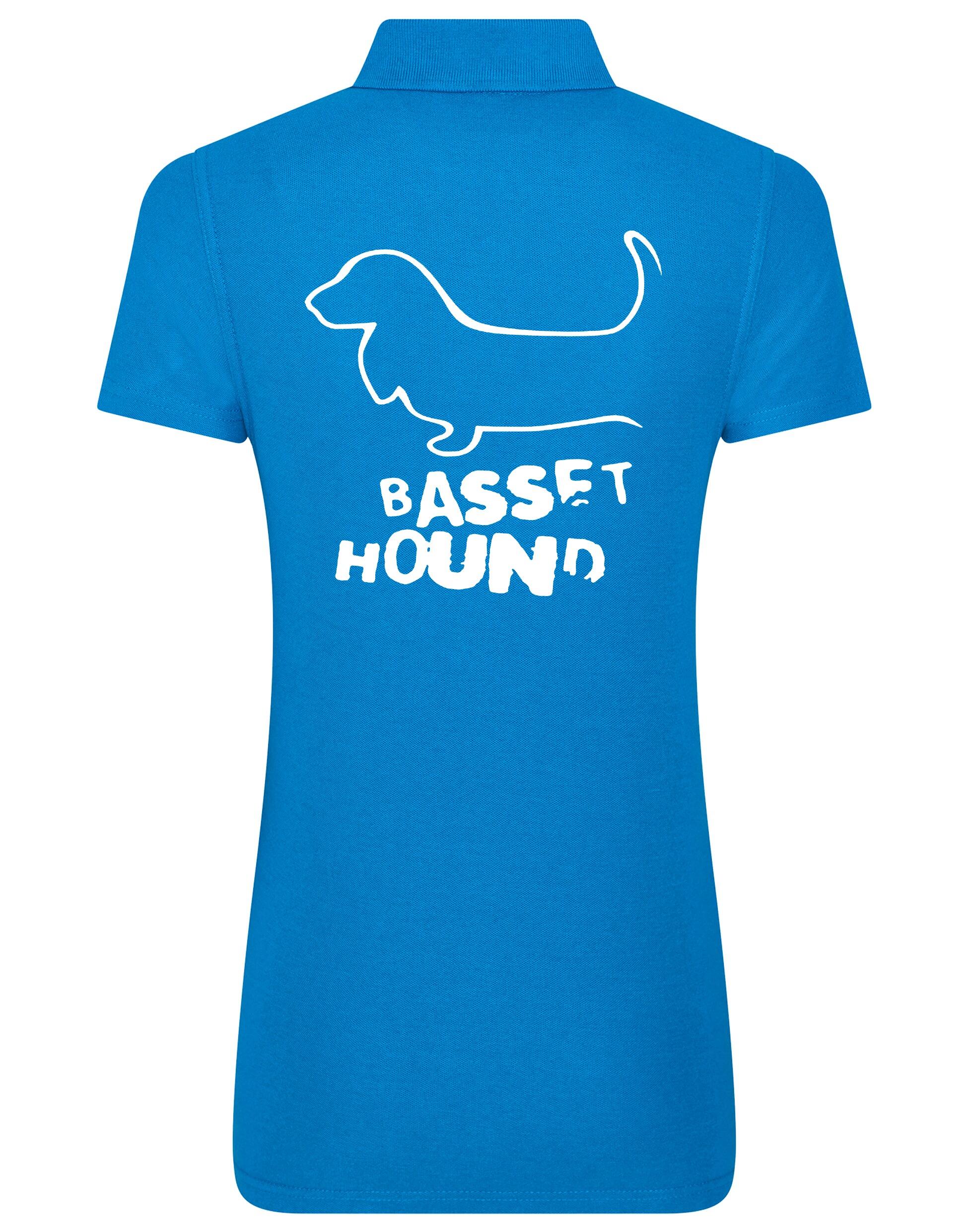 Women’s Cotton Polo with Basset Hound Dog Breed Design – A Must-Have for Basset Hound Enthusiasts