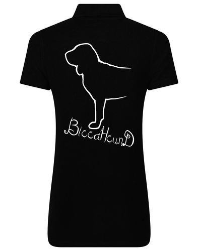 Women’s Cotton Polo with Bloodhound Dog Breed Design – A Must-Have for Bloodhound Enthusiasts
