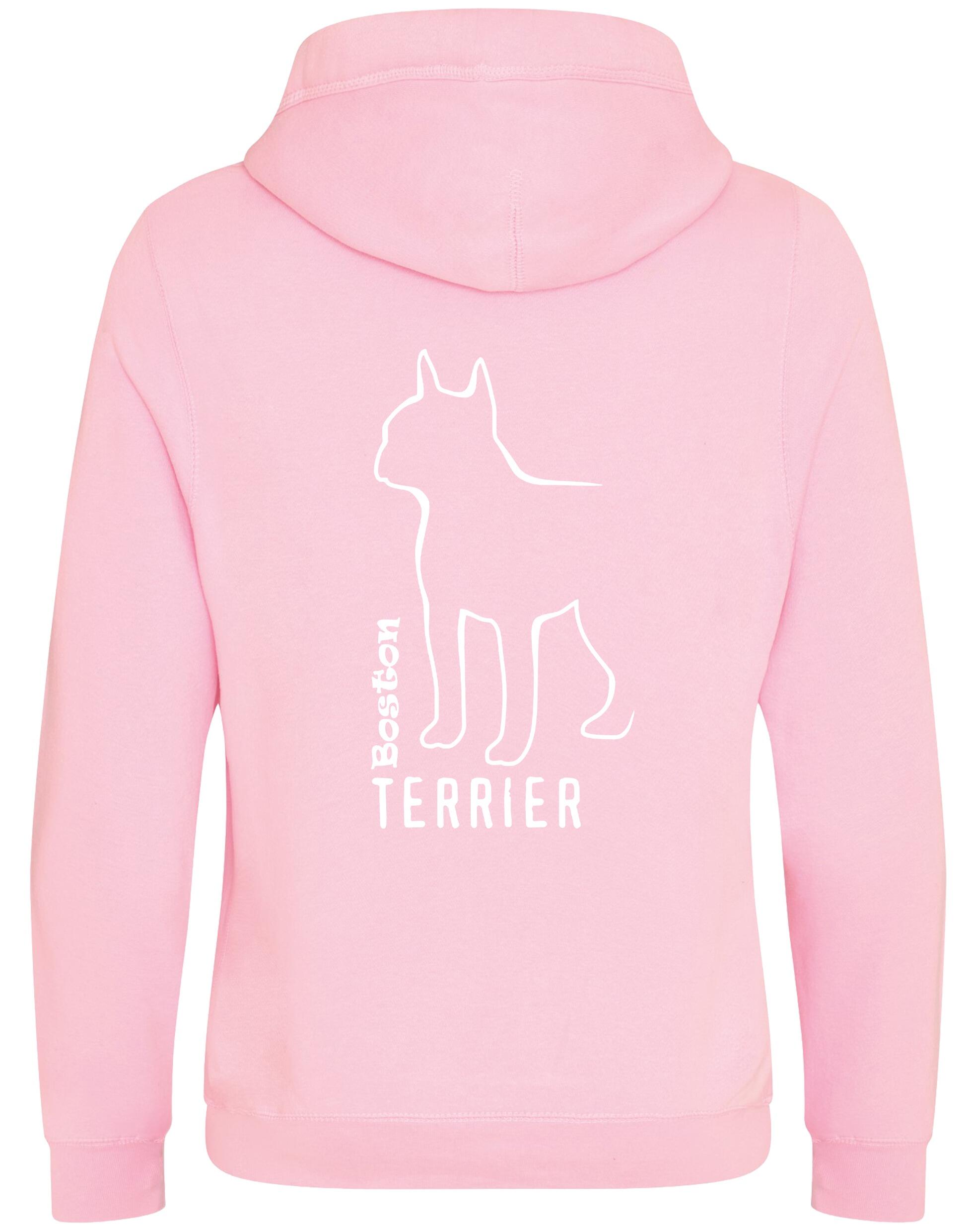 Unisex Crossneck Pullover Hoodie with Boston Terrier Dog Breed Design
