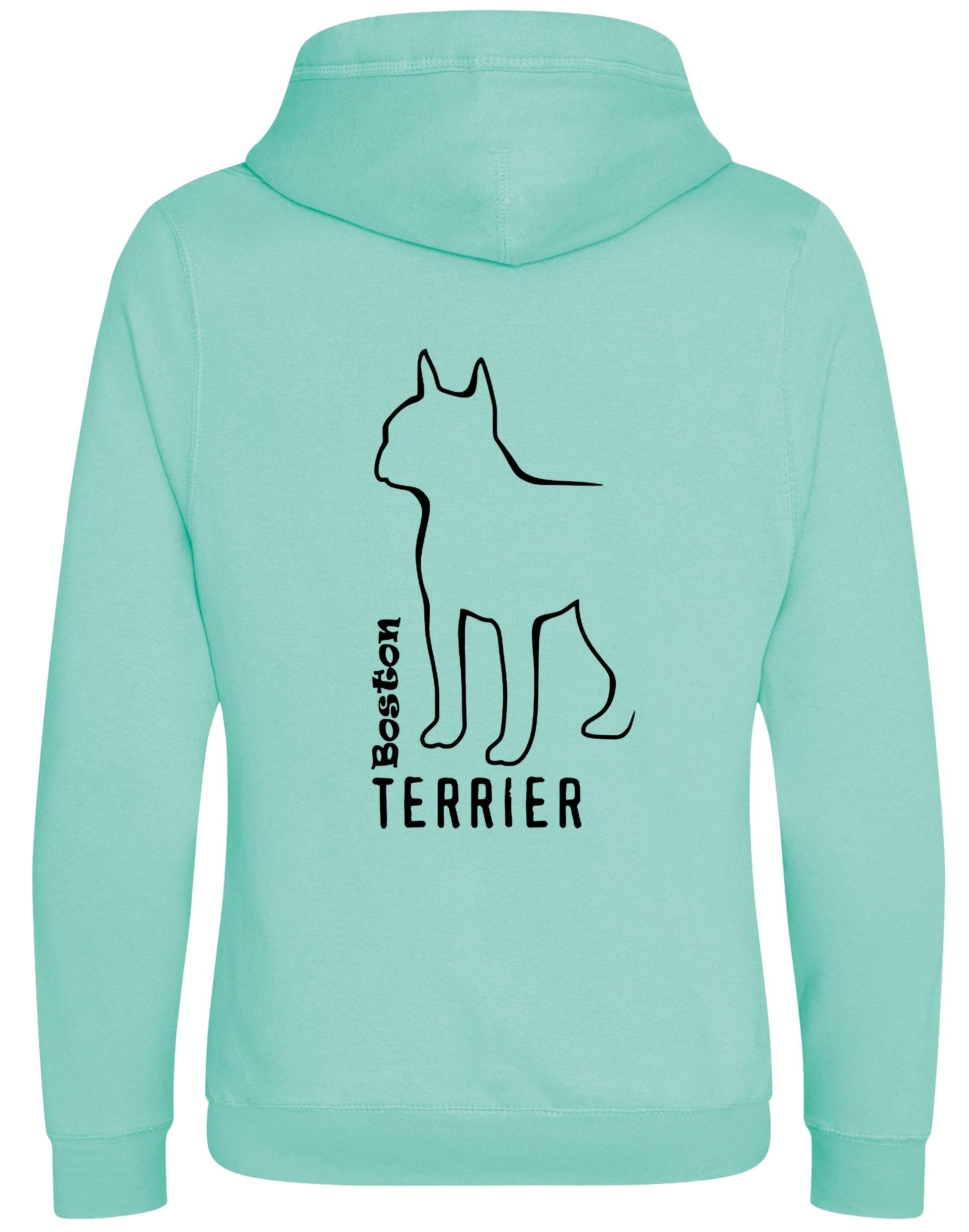 Unisex Crossneck Pullover Hoodie with Boston Terrier Dog Breed Design