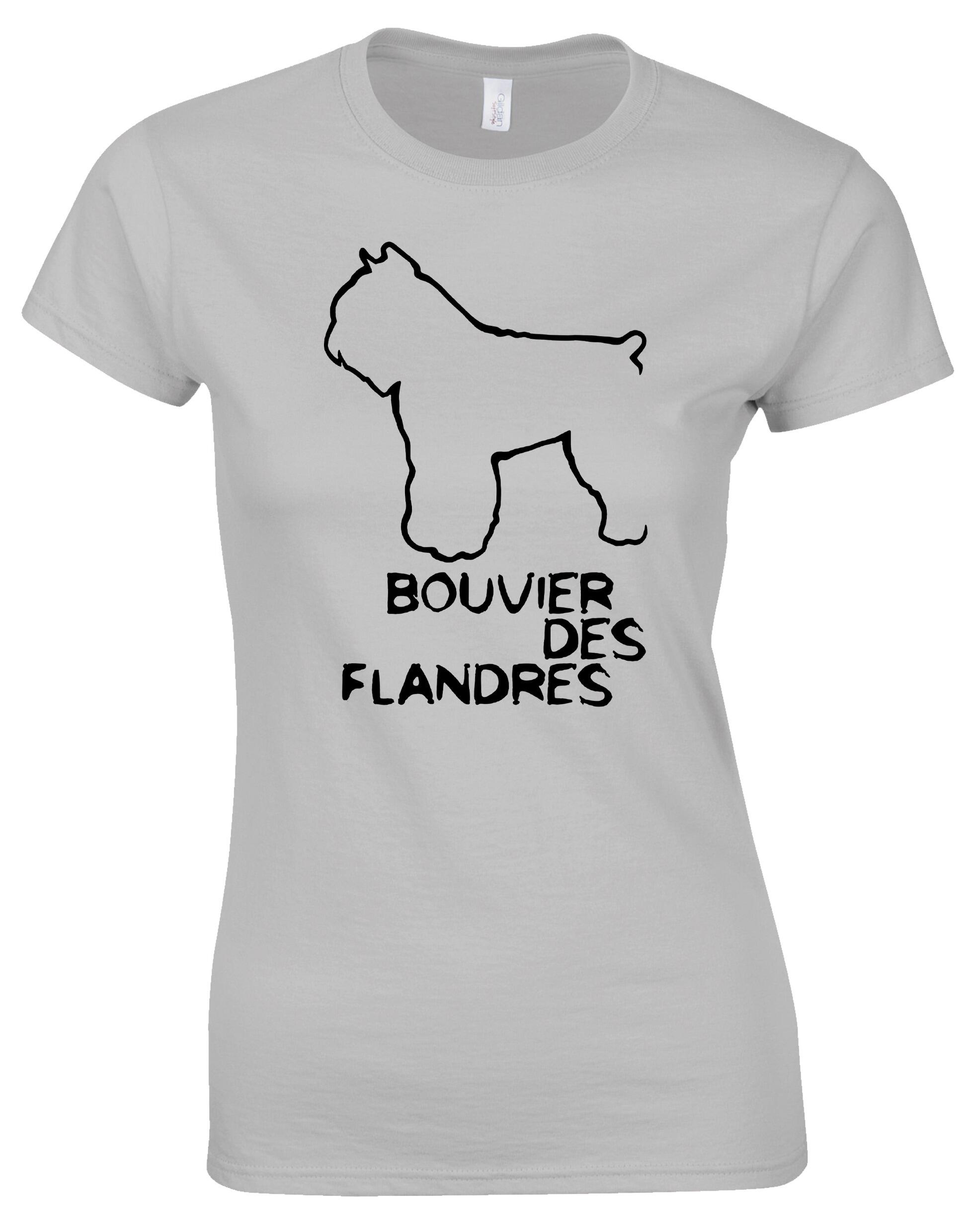 Female Roundneck T-shirt with Bouvier des Flandres Dog Breed Design – Stylish Comfort for Every Dog Lover