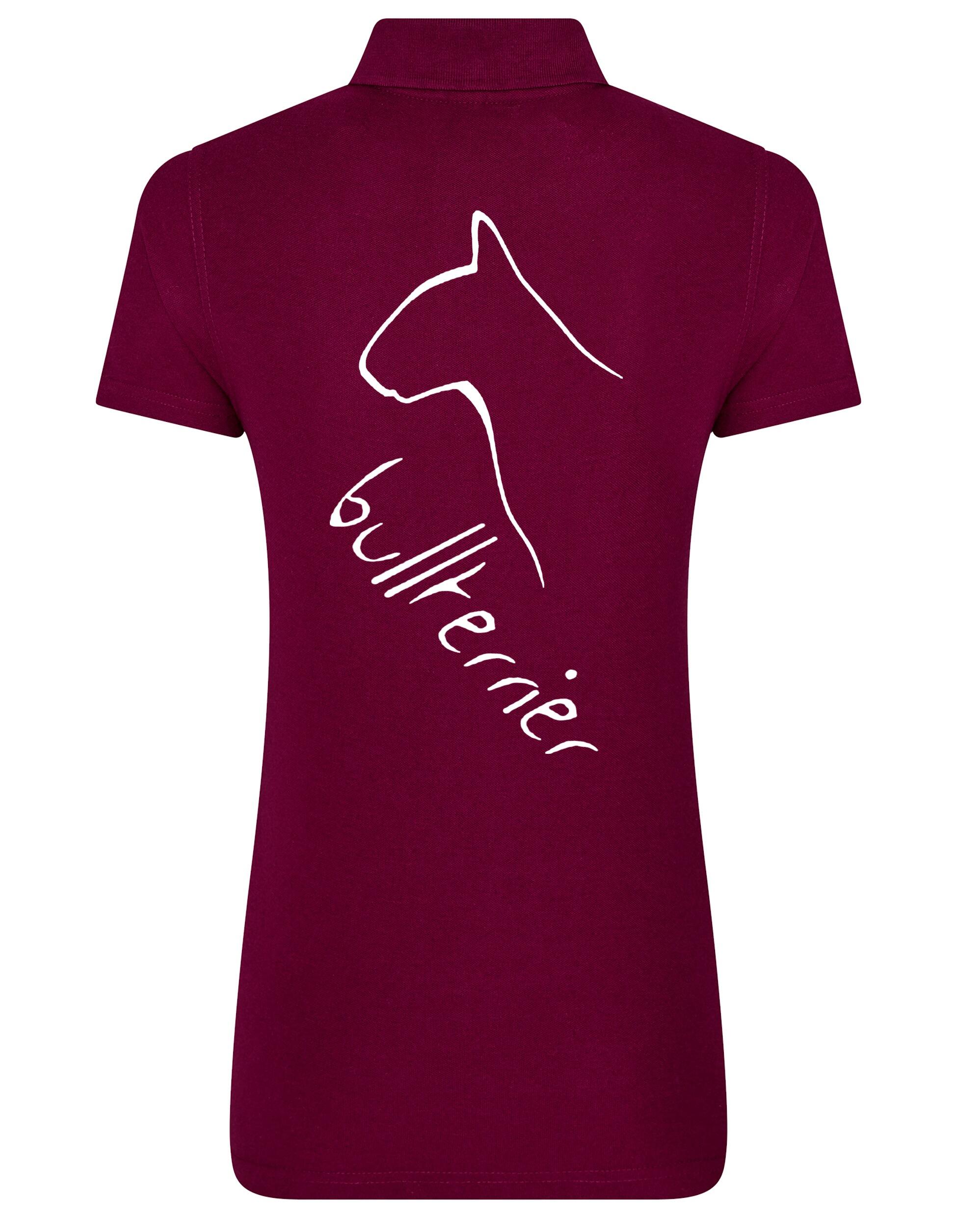 Women’s Cotton Polo with Bullterrier Dog Breed Design – A Must-Have for Bullterrier Enthusiasts