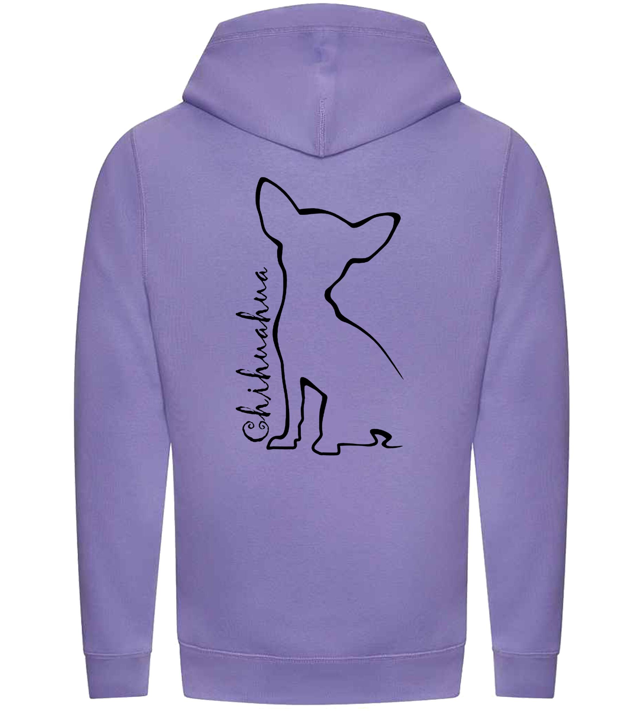 Unisex Crossneck Pullover Hoodie with Chihuahua Outline Design – A Must-Have for Chihuahua Fans