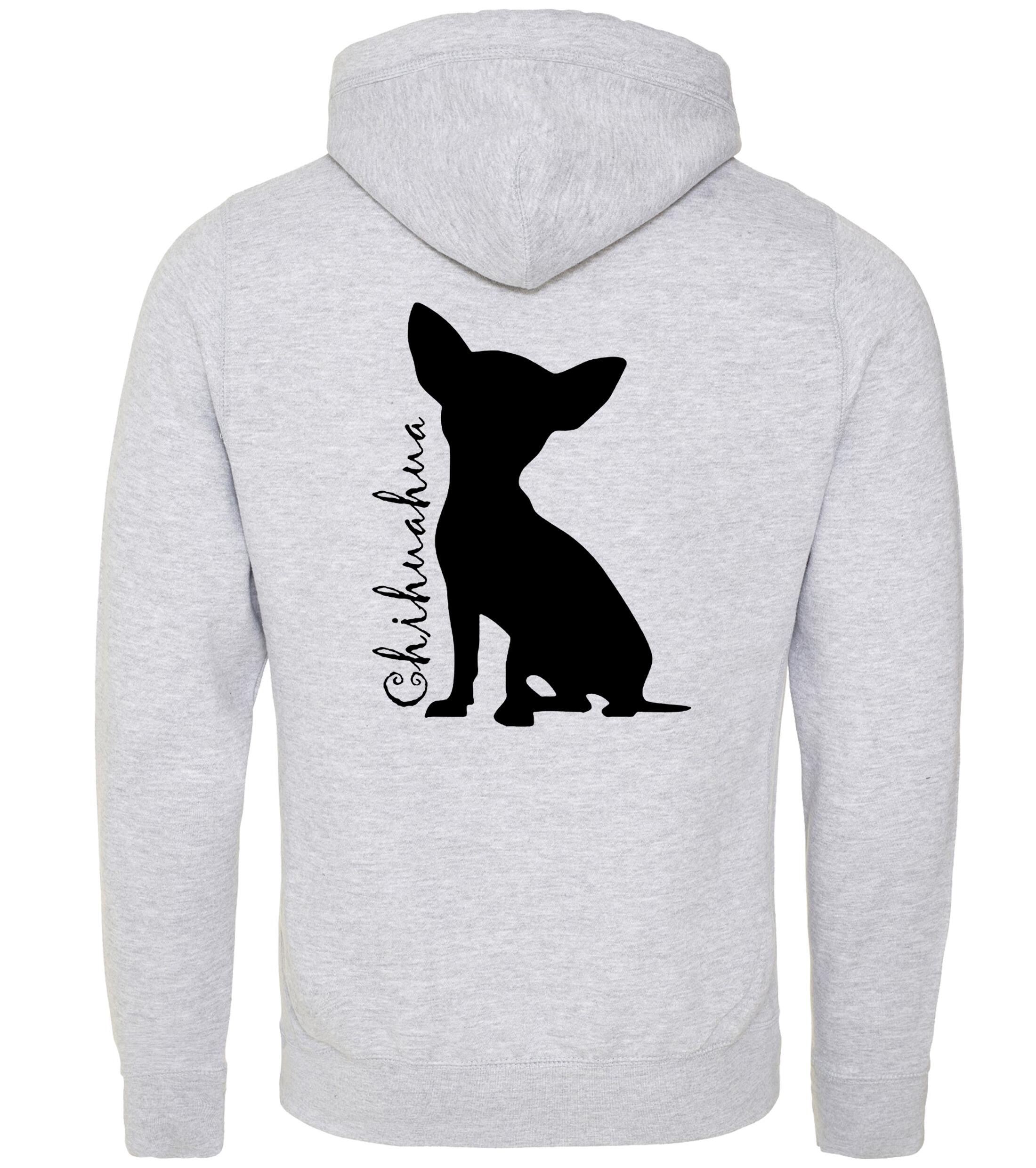 Unisex Crossneck Pullover Hoodie with Chihuahua Silhouette Design – A Must-Have for Chihuahua Lovers