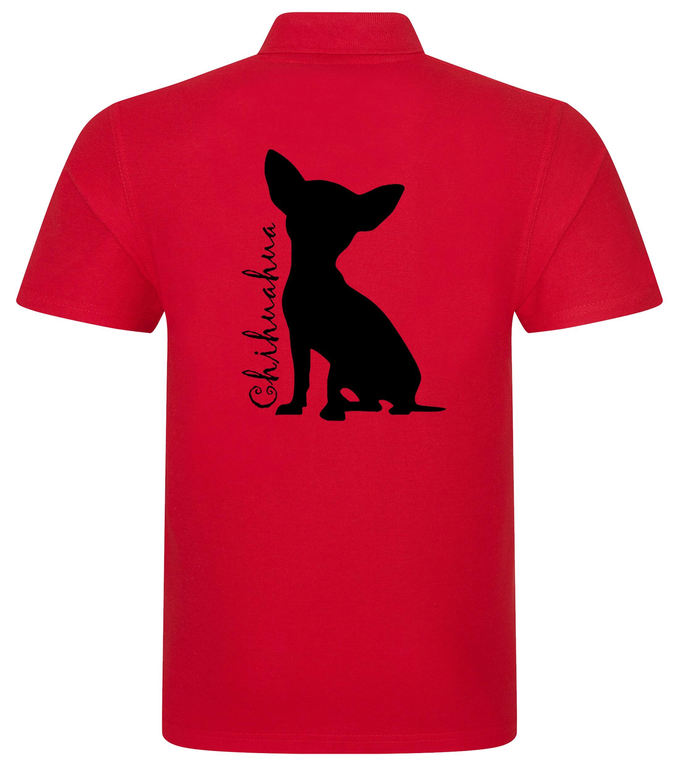 Unisex Cotton Polo with Chihuahua Silhouette Design – Style & Comfort for Chihuahua Lovers