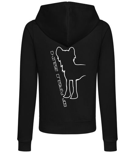 Chinese Crested Dog Breed Women’s Zipped Hoodie – Style, Comfort, and Breed Pride