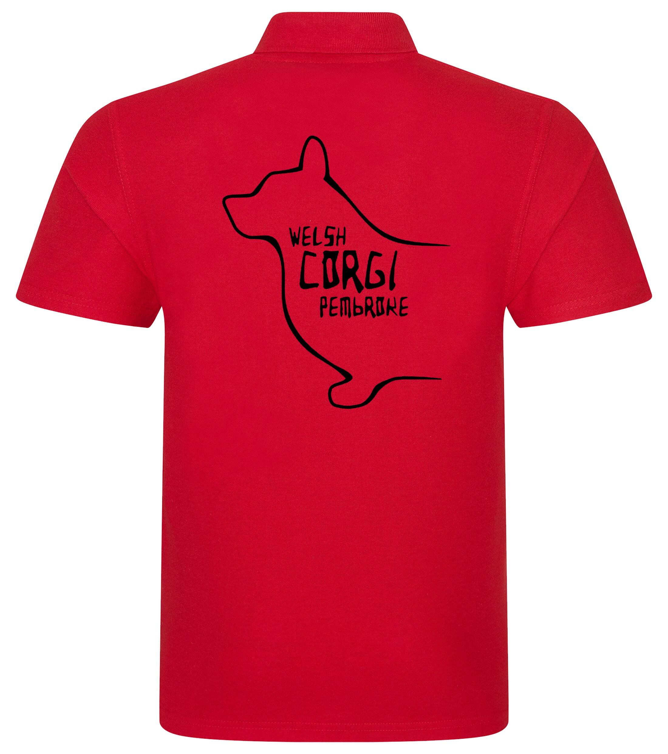 Unisex Cotton Polo with Corgi Pembroke (Welsh) Dog Breed Design – A Stylish Choice for Corgi Lovers