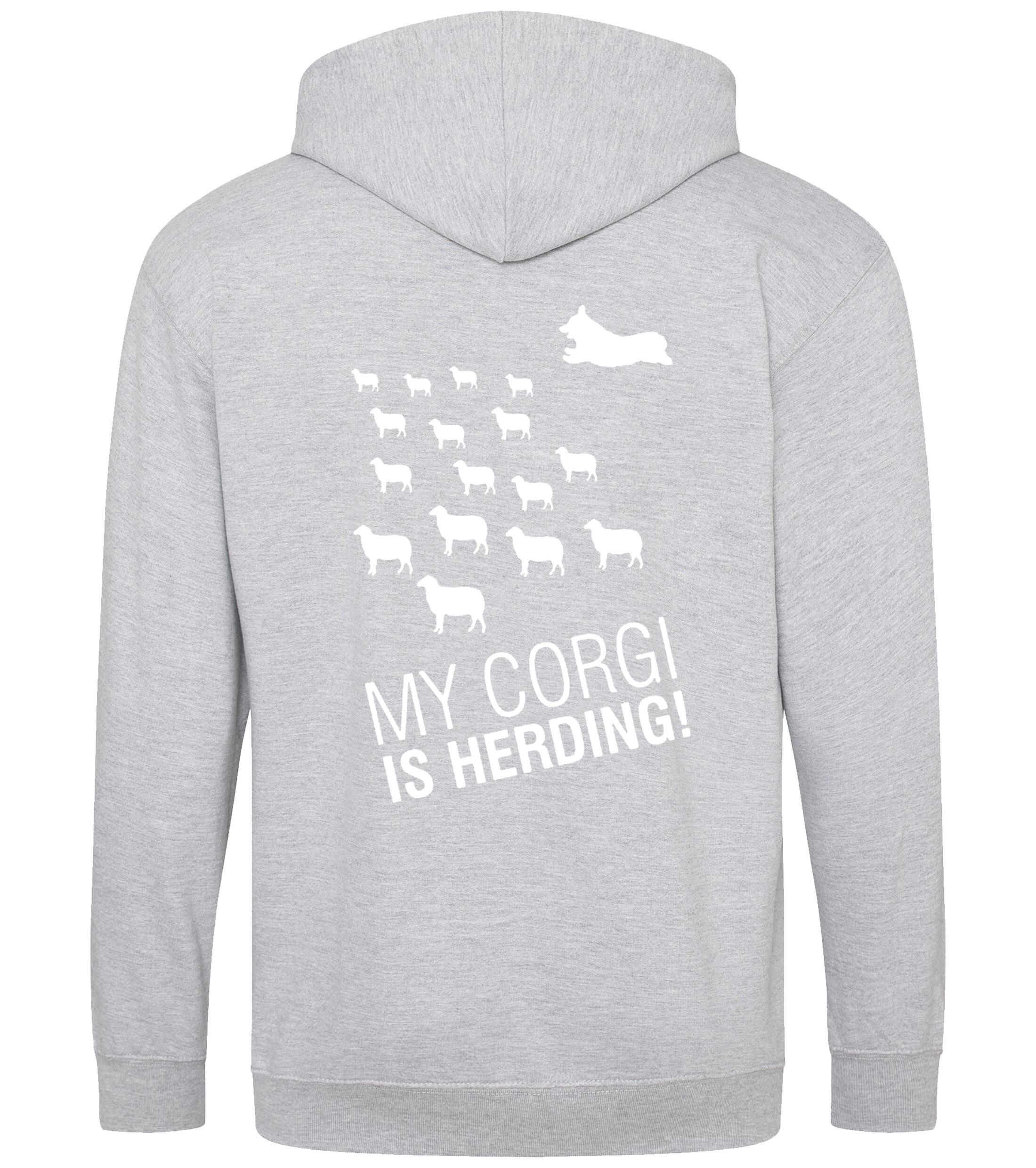 Zipped Hoodie with Corgi Herding Dog Breed Design – Stylish Comfort for Corgi Herding Enthusiasts