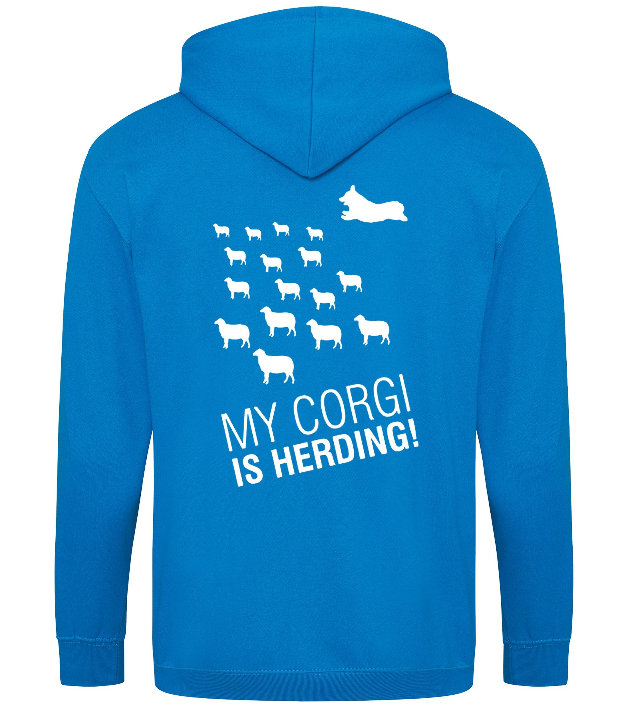Zipped Hoodie with Corgi Herding Dog Breed Design – Stylish Comfort for Corgi Herding Enthusiasts