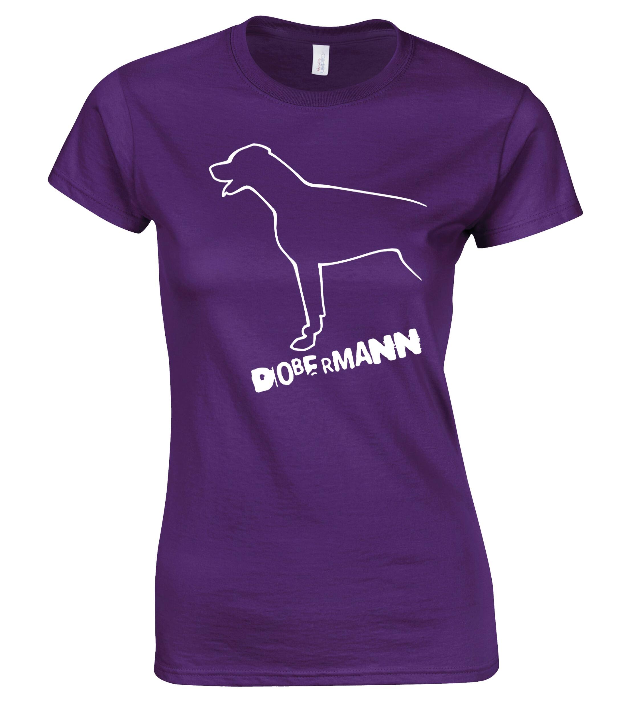 Dobermann (Outline) Women’s Roundneck T-Shirt – Celebrate Your Passion in Style