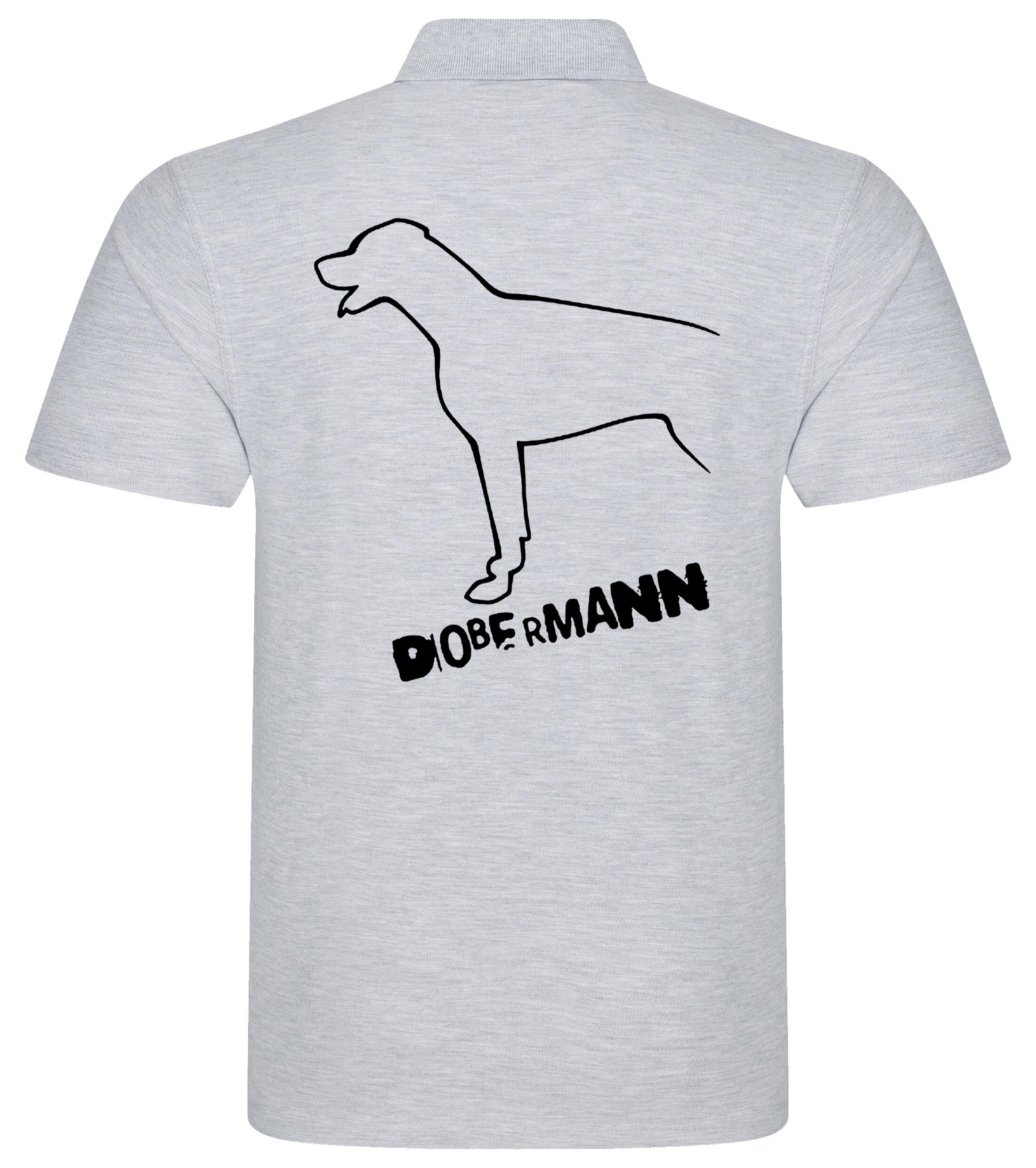 Dobermann (Outline) Unisex Cotton Polo – Classic Style for Dobermann Enthusiasts