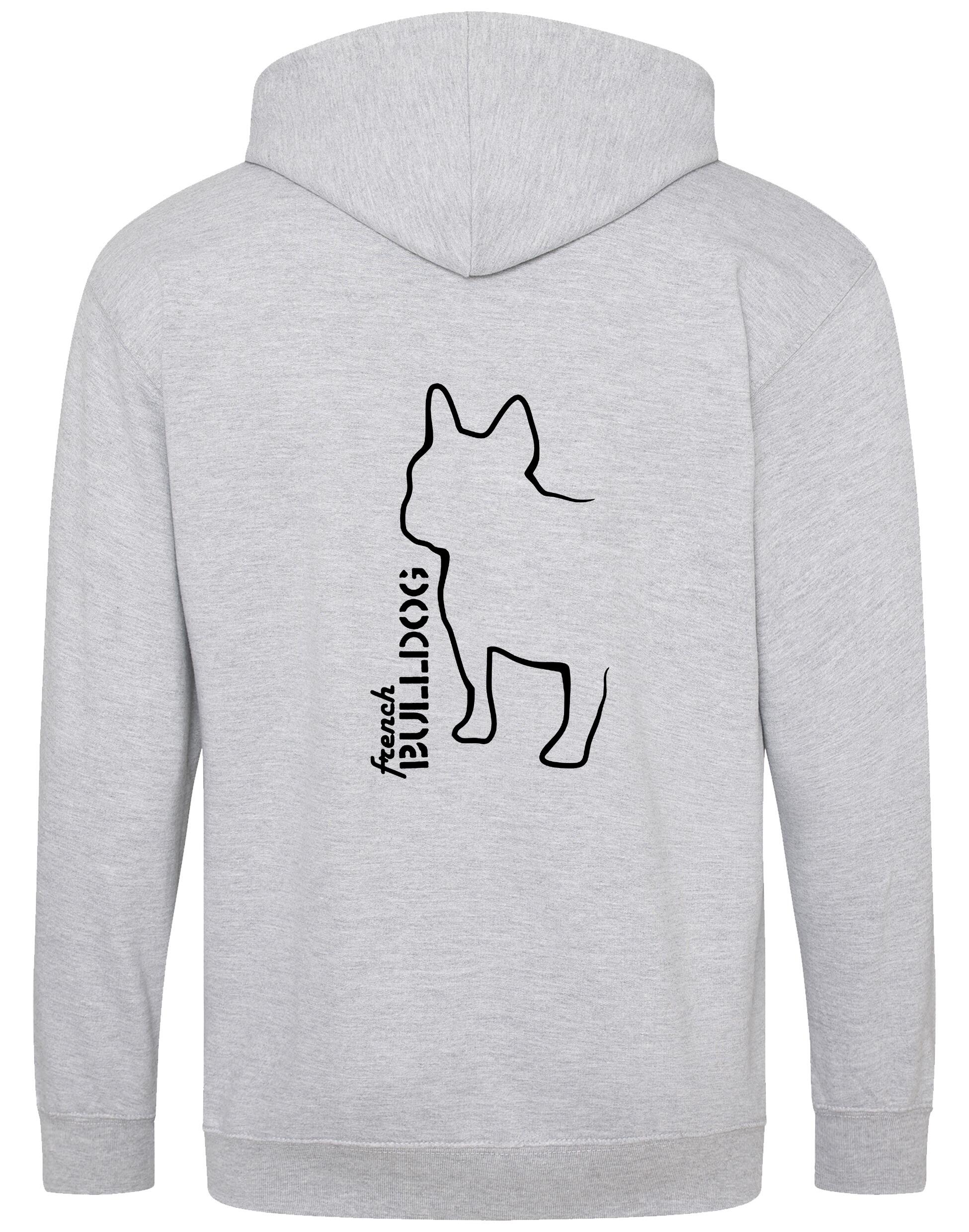French Bulldog (Outline) Zipped Hoodie – Comfort, Style, and Bulldog Pride