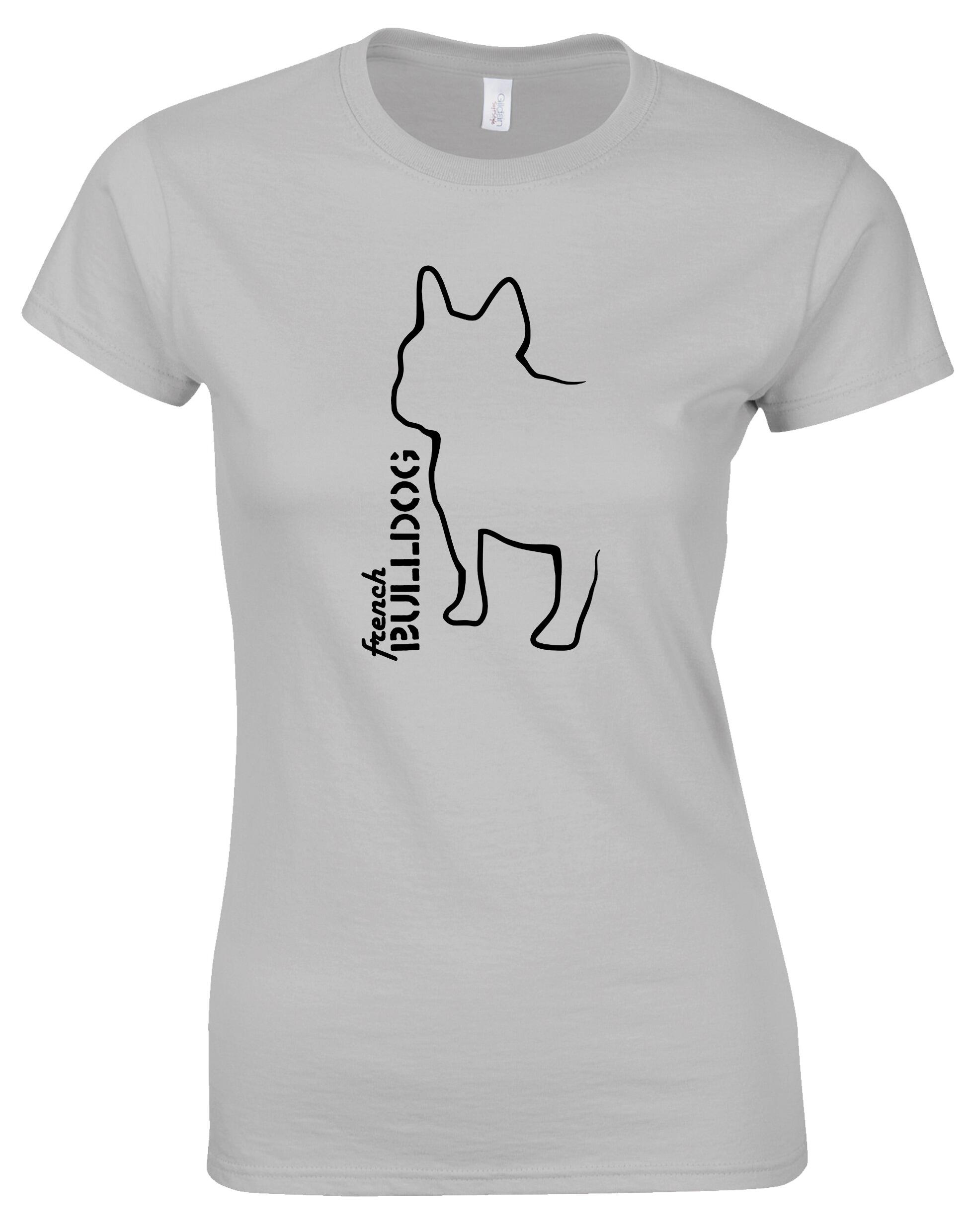 French Bulldog (Outline) Female Roundneck T-Shirt – Stylish Comfort for Bulldog Lovers