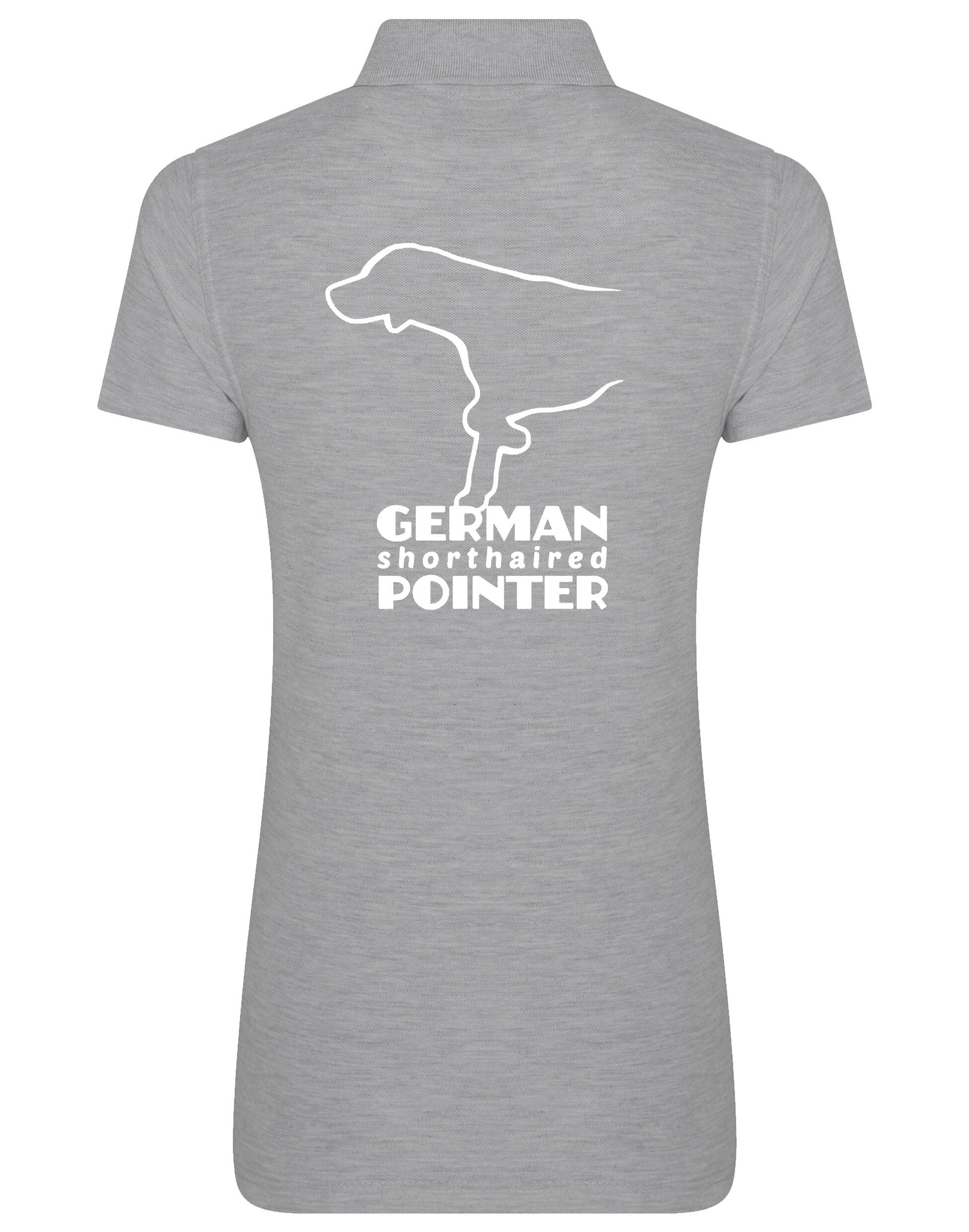 Women’s Cotton Polo with German Shorthaired Pointer Design – Elegant Apparel for Pointer Fans