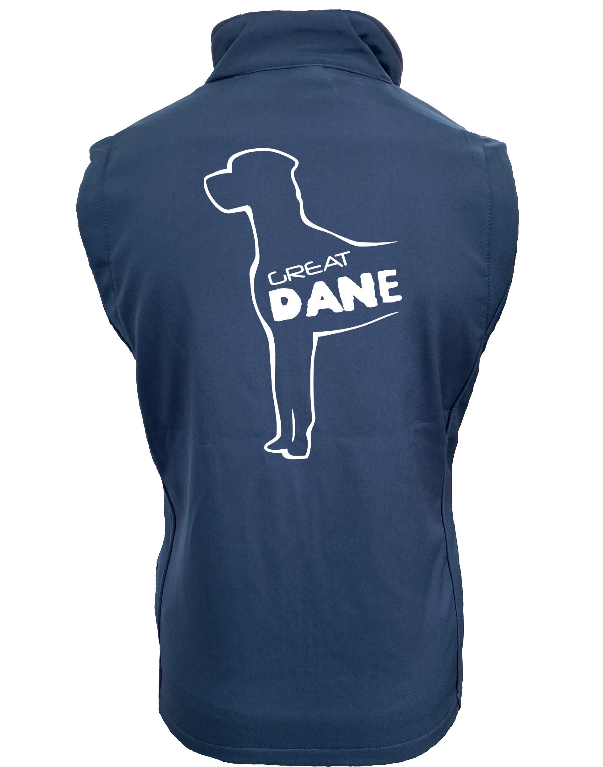 Women’s tailored softshell jacket featuring exclusive Great Dane artwork, crafted from water-resistant fabric with a soft fleece lining for warmth and style.