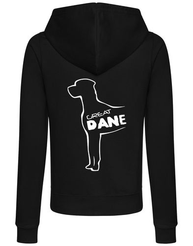 Women’s zipped hoodie featuring exclusive Great Dane artwork, crafted from soft, breathable fabric with a full-zip closure, cozy hood, and functional pockets.