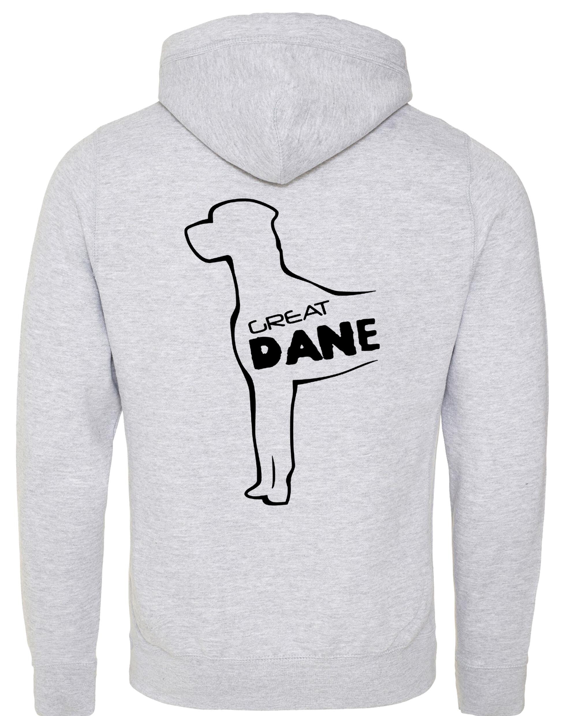 Unisex crossneck pullover hoodie featuring a detailed Great Dane graphic, made from heavy-blend fabric with a brushed fleece interior, modern design, and practical kangaroo pocket.