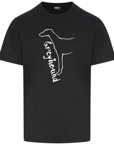 Unisex Greyhound roundneck T-shirt with exclusive breed graphic, breathable cotton fabric, and relaxed fit, perfect for dog lovers.