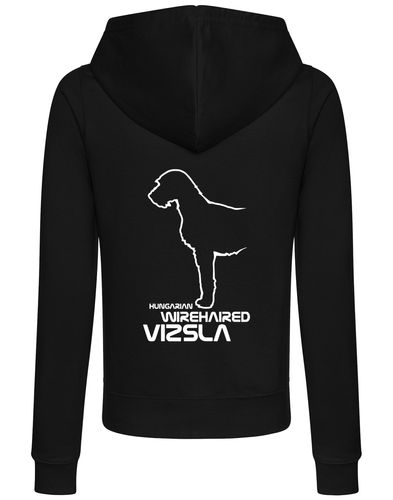 Hungarian Wirehaired Vizsla Women’s Zipped Hoodie with exclusive breed design, cozy hood, and functional pockets.
