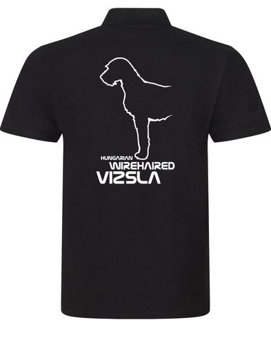 Hungarian Wirehaired Vizsla Unisex Cotton Polo with exclusive breed design and lightweight, breathable fabric.