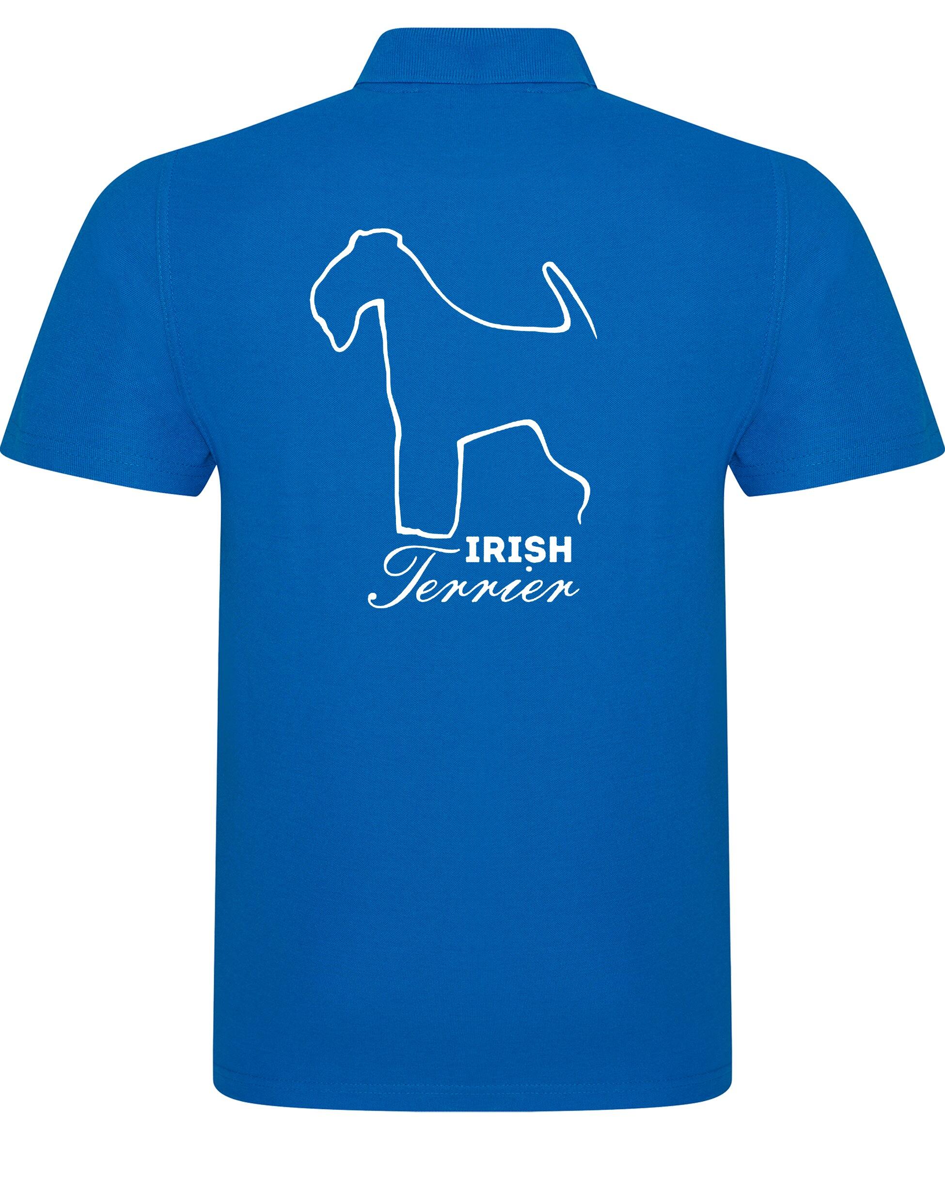 Unisex cotton polo featuring exclusive Irish Terrier design, crafted from soft, breathable cotton for style and comfort.
