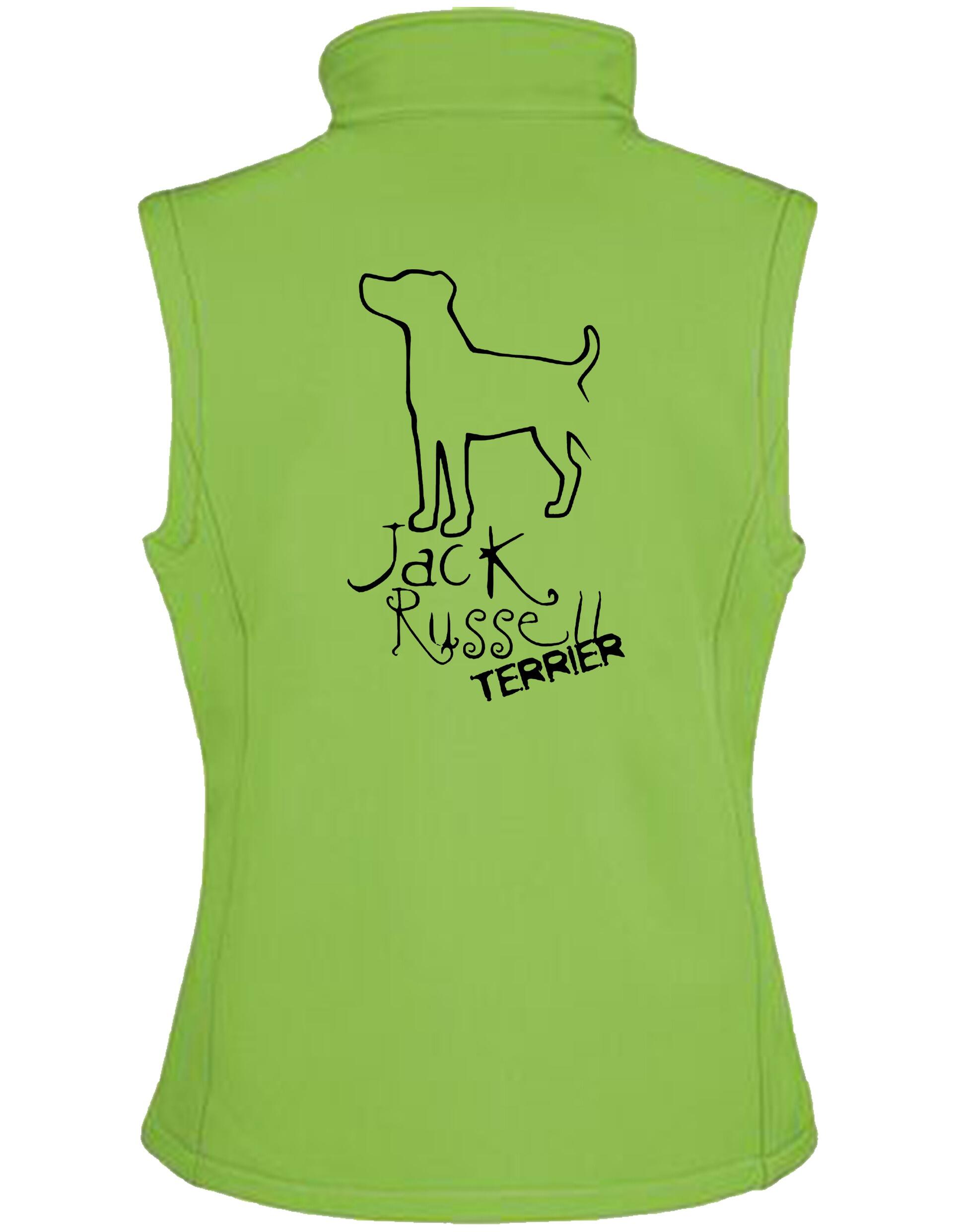 Jack Russell Terrier Unisex Softshell Gilet featuring breed-inspired artwork, water-resistant fabric, and fleece-lined comfort for outdoor adventures.