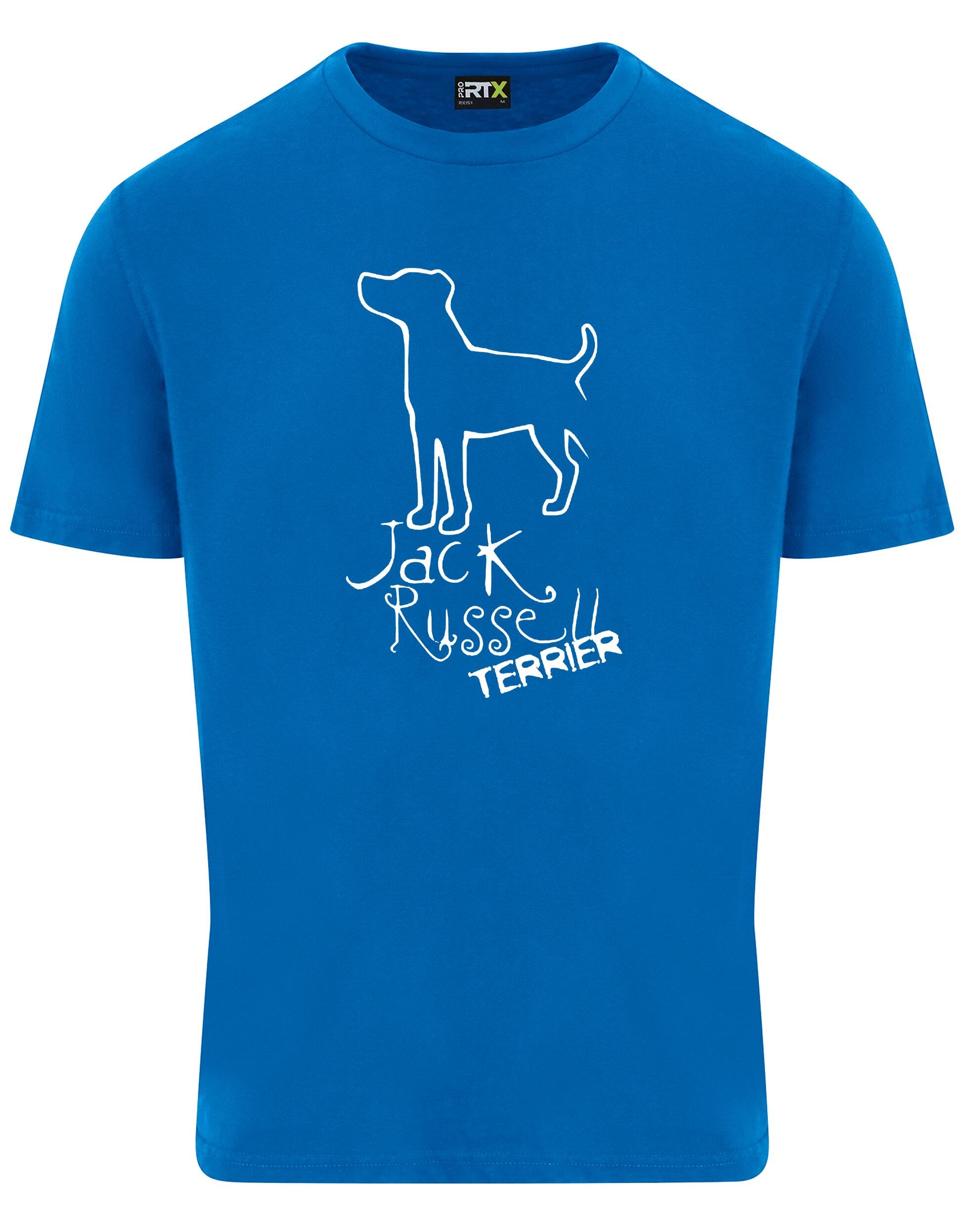 Jack Russell Terrier Unisex Roundneck T-shirt with exclusive breed artwork, soft breathable cotton fabric, and a relaxed unisex fit for stylish comfort.