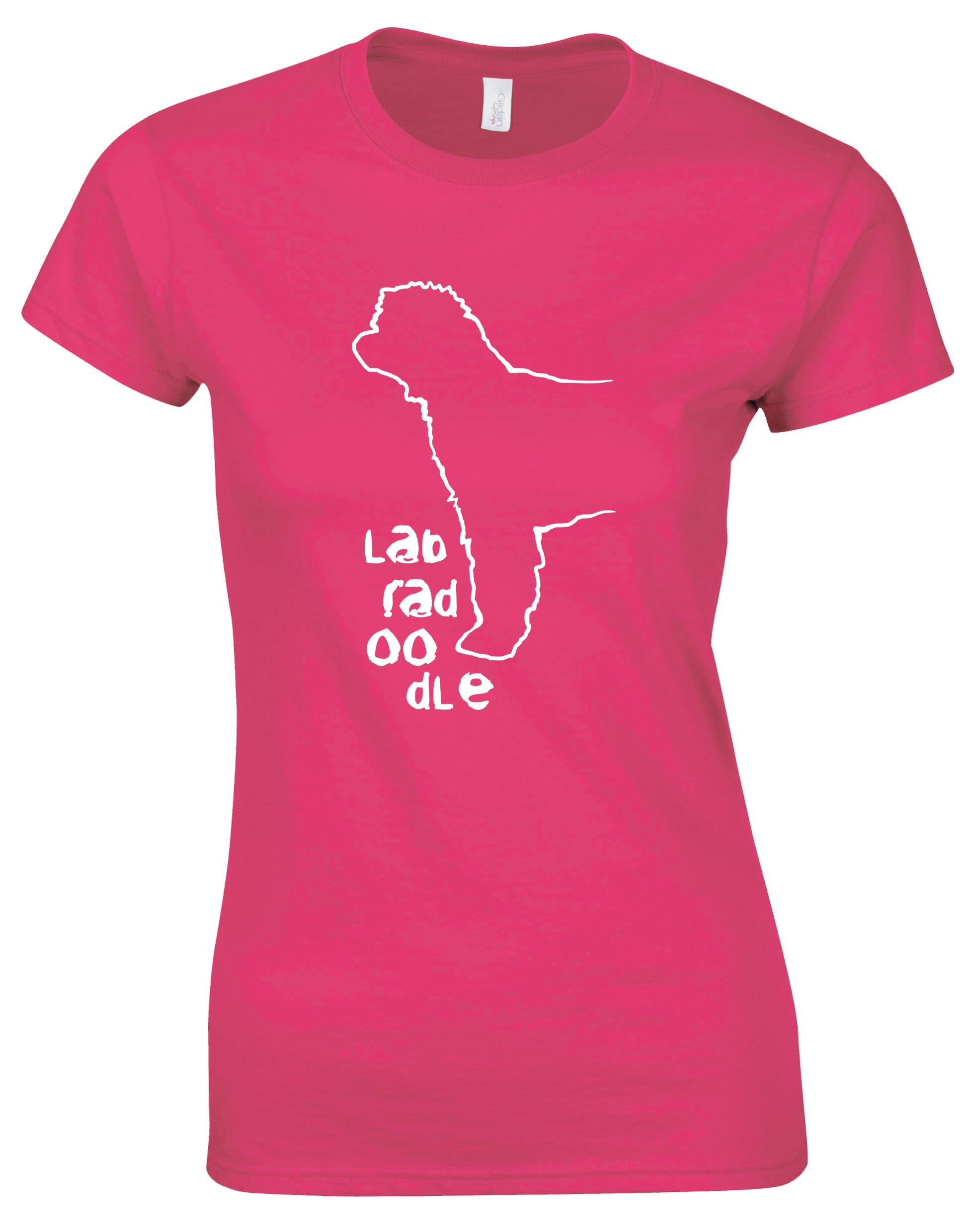 Labradoodle Female Roundneck T-shirt with exclusive breed artwork and breathable cotton fabric.