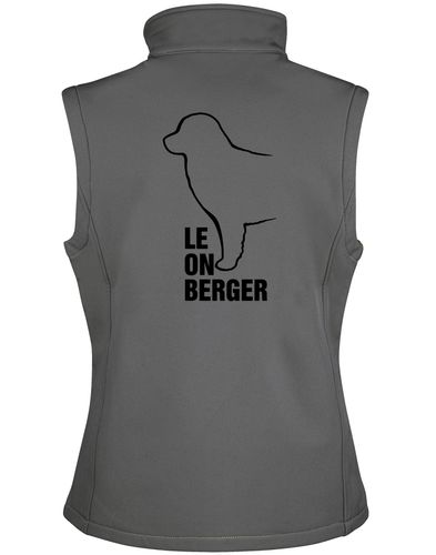 Unisex softshell jacket featuring an exclusive Leonberger design with water-resistant fabric and fleece lining.