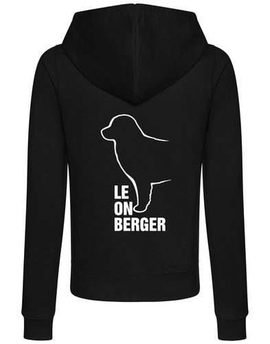 Leonberger women’s zipped hoodie with exclusive breed artwork, soft fabric, and practical full-zip design.