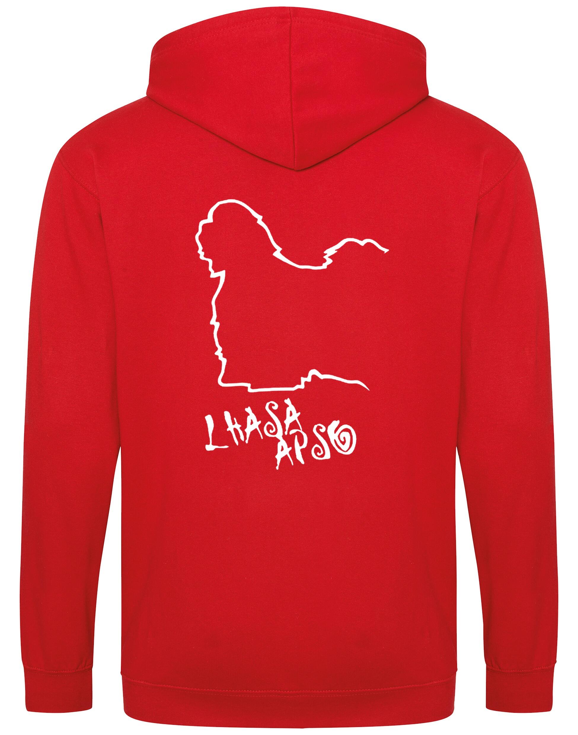 Lhasa Apso Zipped Hoodie with exclusive breed design, personalisation options, and a soft fleece interior for warmth and comfort.