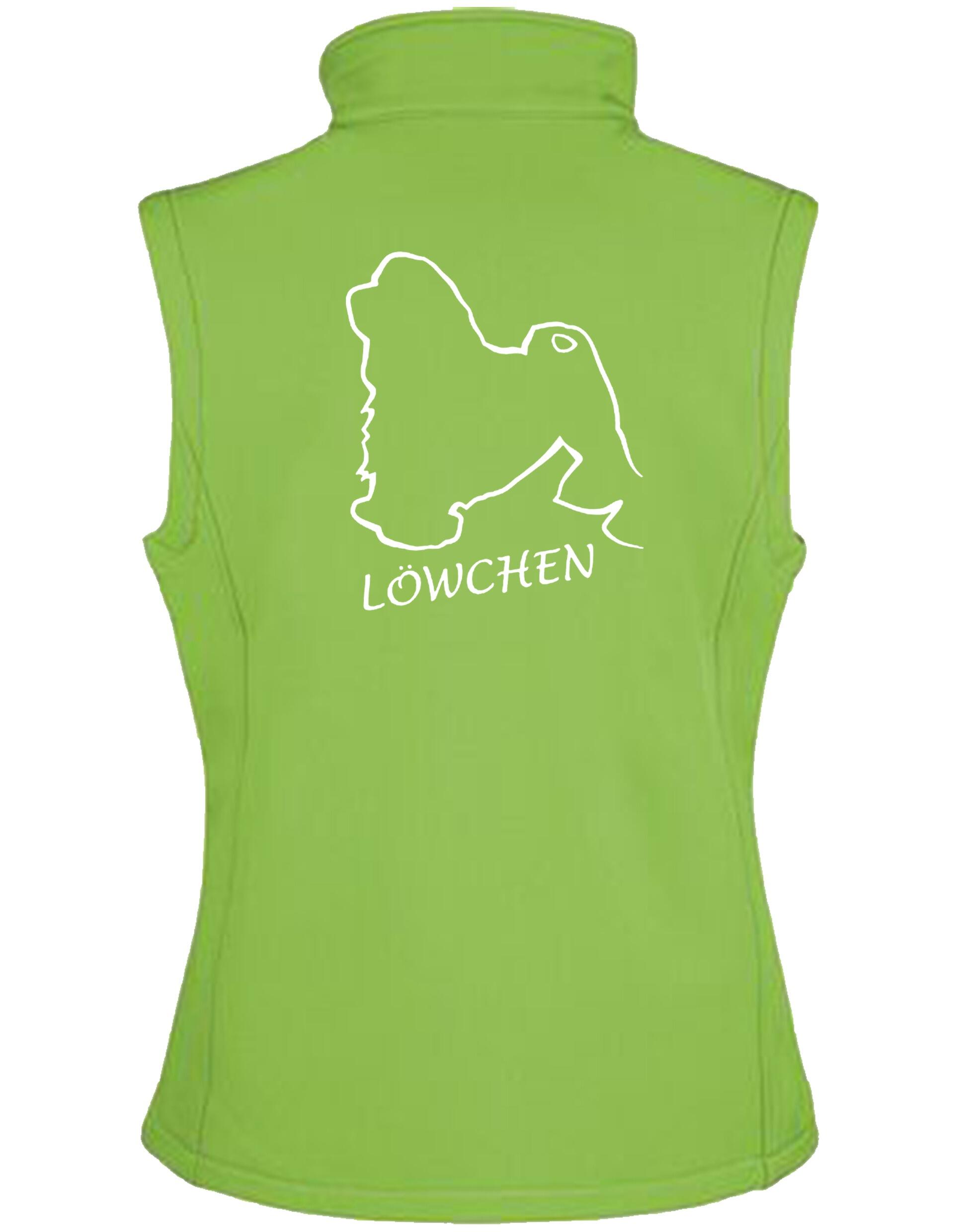 Lowchen Women’s Softshell Gilet with fleece lining and exclusive breed artwork.