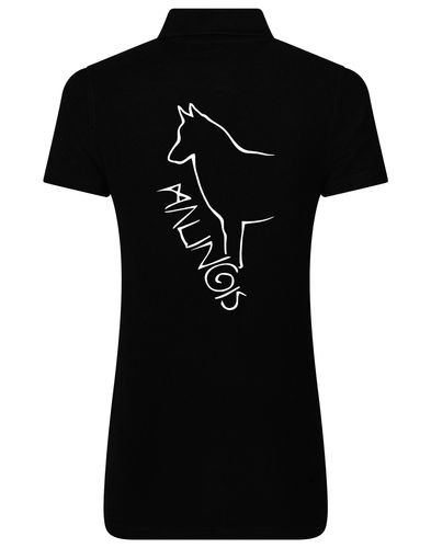 Women's Cotton Polo featuring a unique Malinois breed graphic, offering elegance and comfort for Malinois enthusiasts.