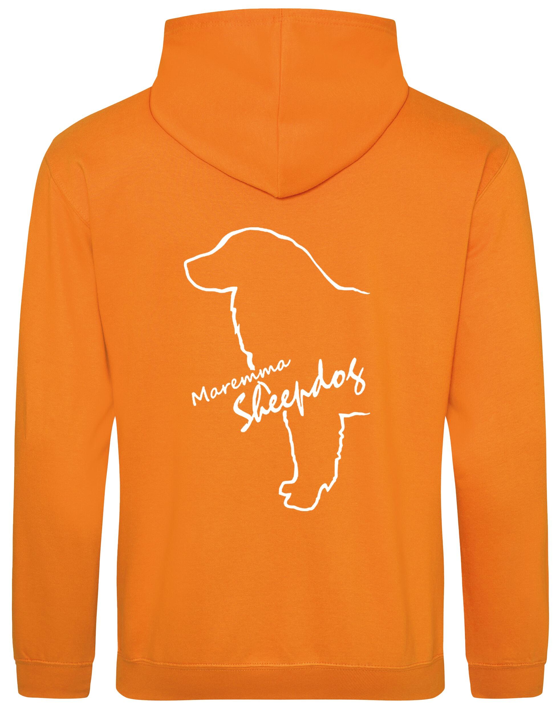 Maremma Sheepdog pullover hoodie featuring exclusive breed artwork, a fleece-lined interior, and personalisation options for dog lovers.