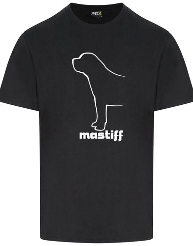Mastiff Roundneck T-shirt featuring exclusive breed artwork, made from premium cotton for comfort and style.