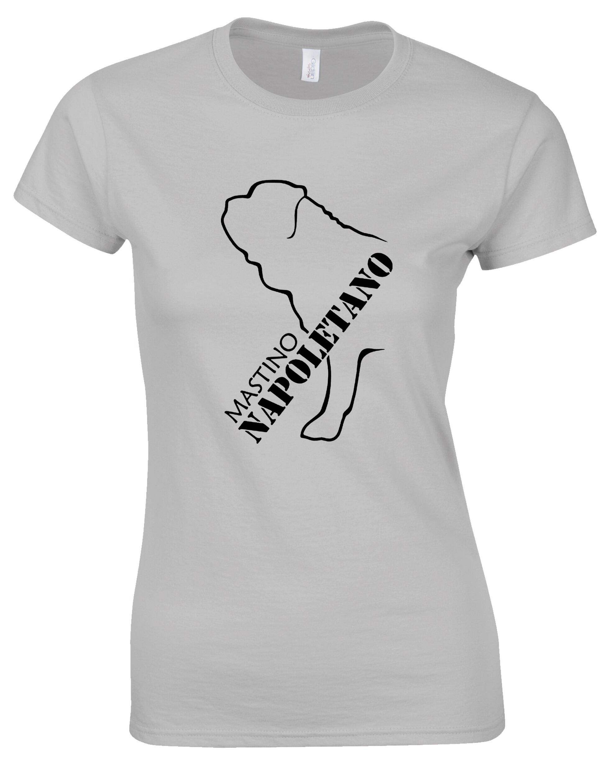 Mastino Napoletano Female Roundneck T-shirt with exclusive breed artwork, soft breathable cotton, and a tailored feminine fit.