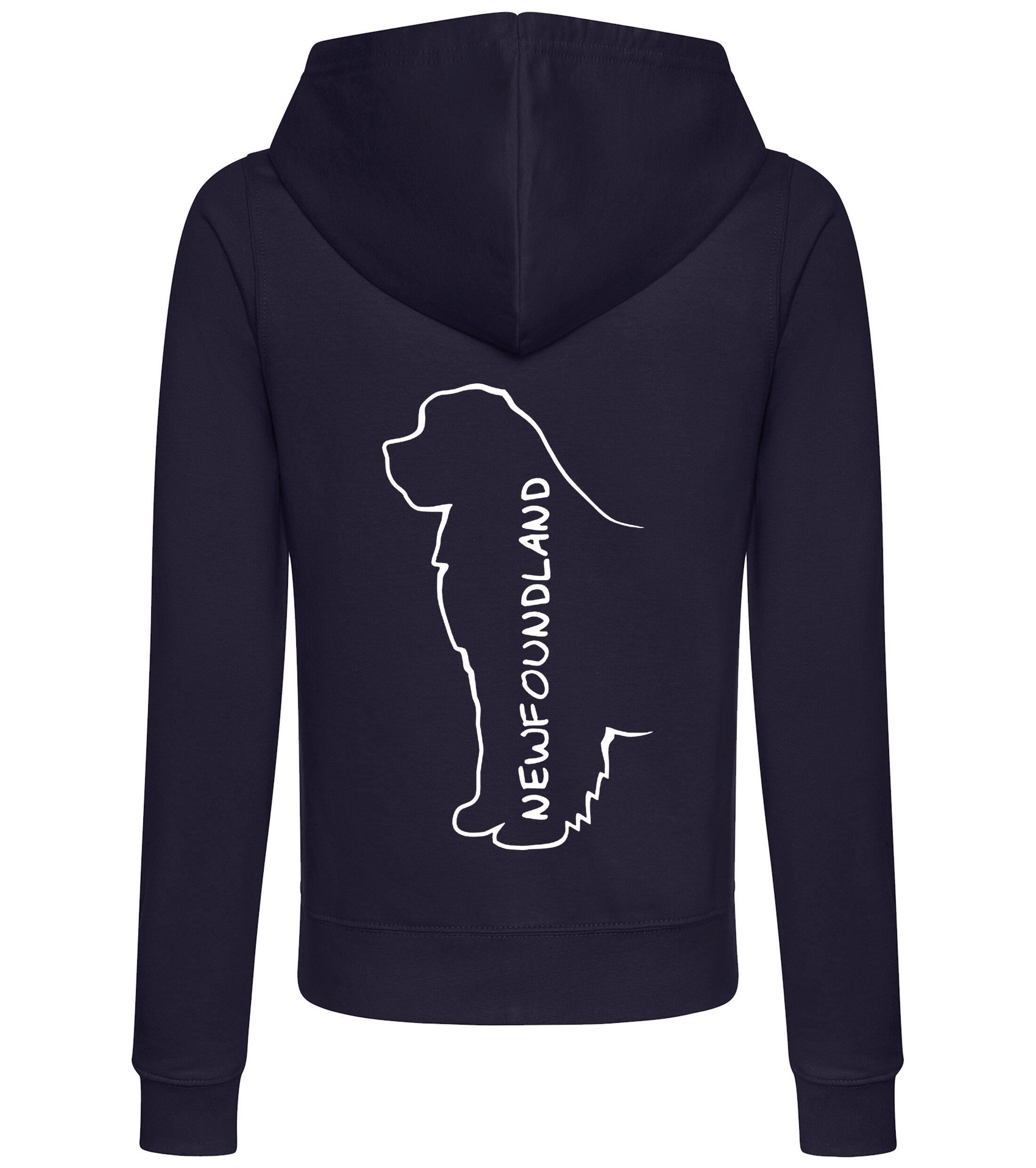 Newfoundland Women’s Zipped Hoodie with exclusive breed artwork, full-zip design, and a flattering feminine fit, crafted from soft, breathable fabric for year-round comfort.