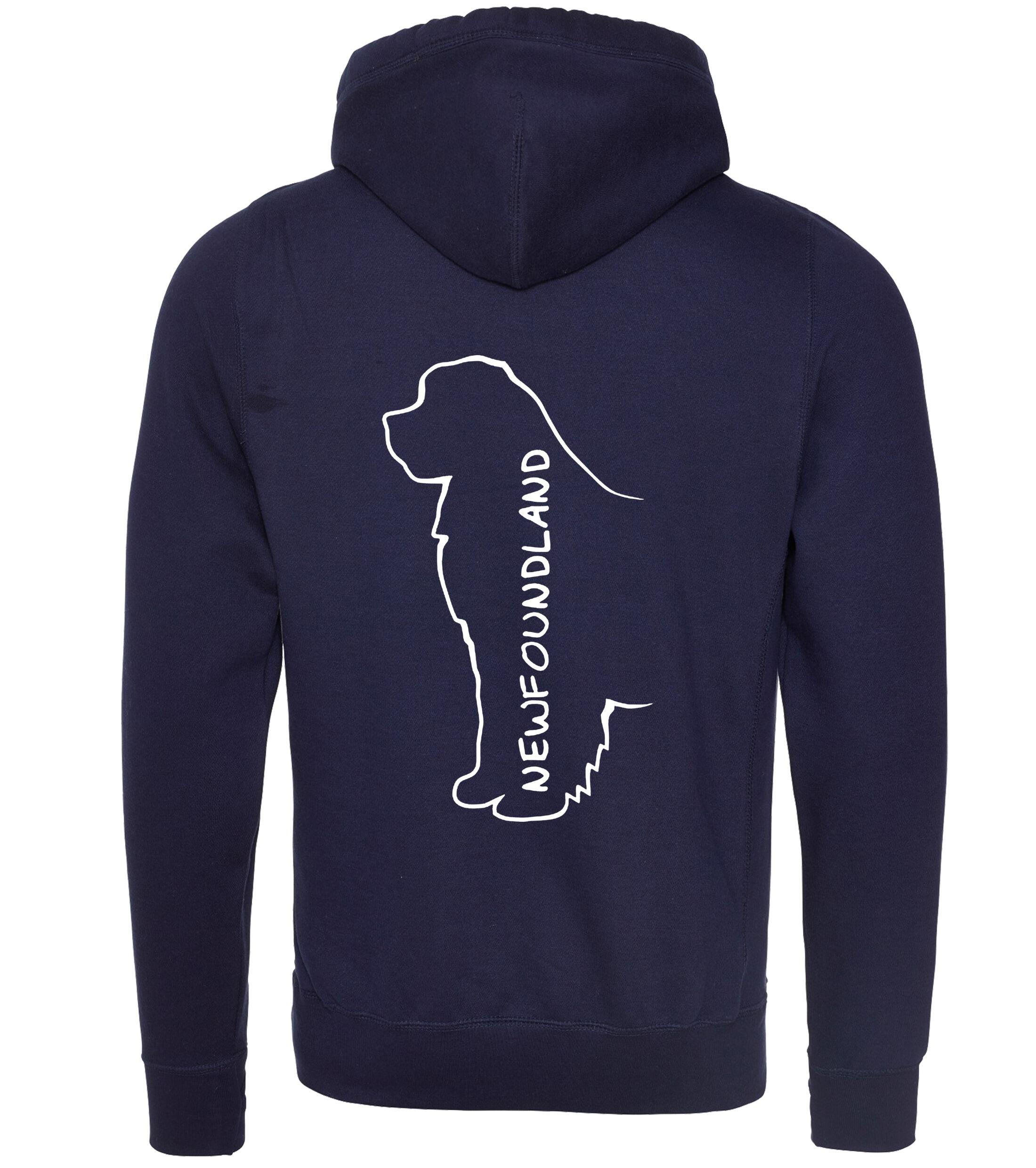 Unisex Crossneck Pullover Hoodie featuring exclusive Newfoundland breed artwork, modern crossneck design, and cosy brushed fleece interior, perfect for dog lovers and outdoor adventures.