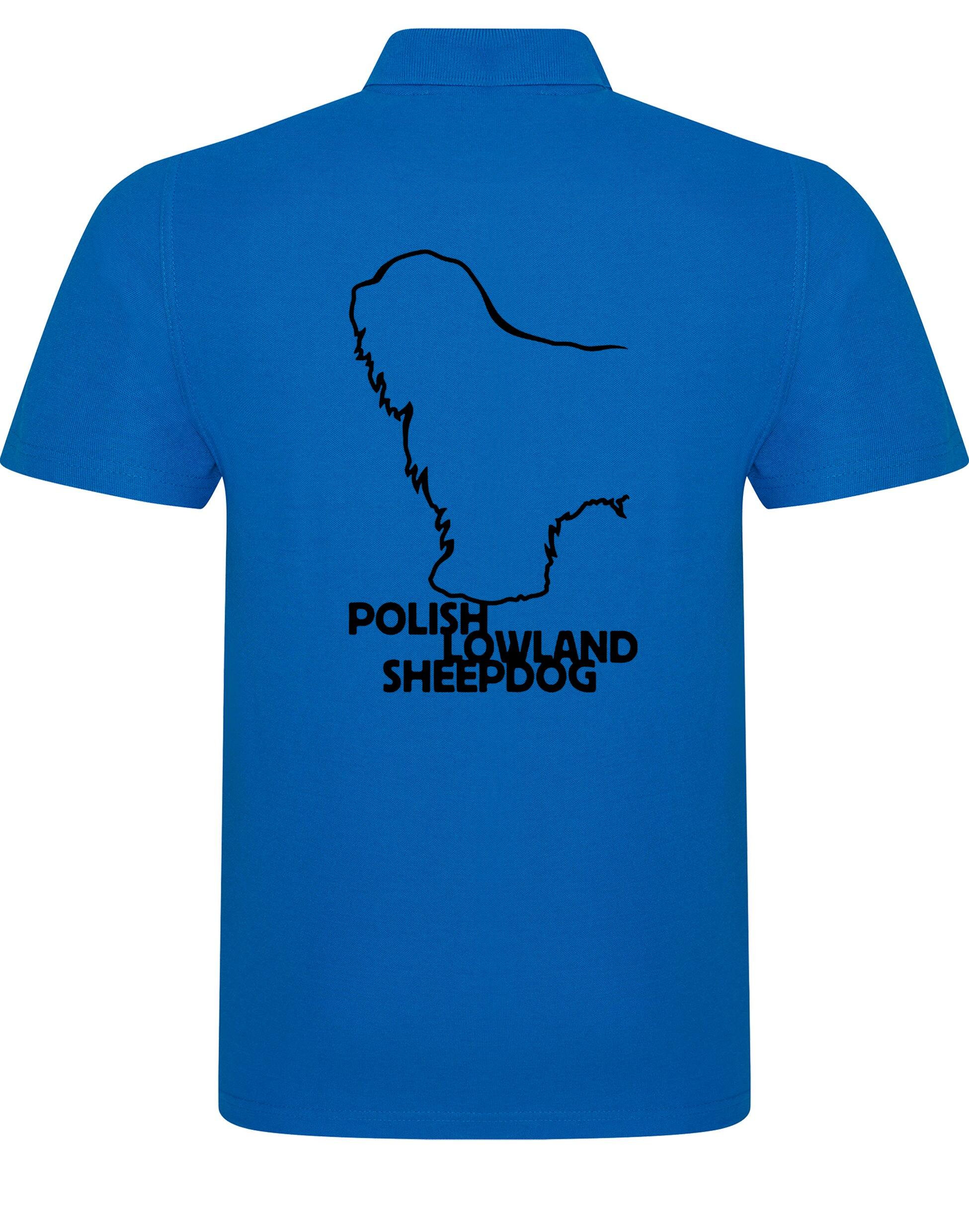 Polish Lowland Sheepdog Unisex Cotton Polo featuring exclusive breed artwork, breathable cotton fabric, and a relaxed fit for comfort and style.