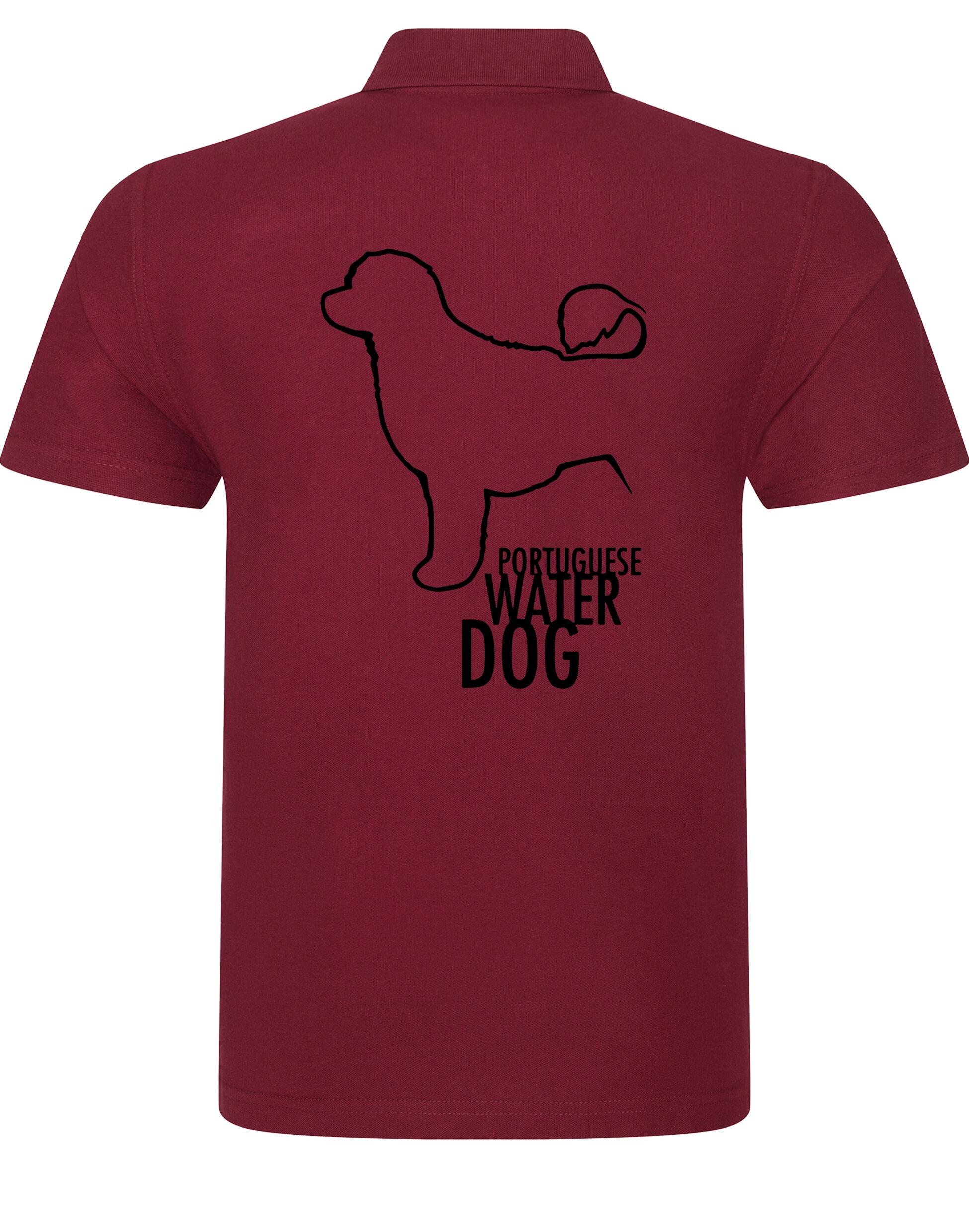Unisex Portuguese Water Dog Cotton Polo featuring exclusive breed artwork, crafted from premium breathable cotton for all-day comfort and a relaxed, versatile fit.